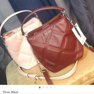 Nine West Quilted Crossbody Bags - Brown and Pink